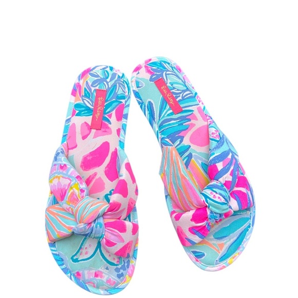 Lilly Pulitzer Shoes - Lilly Pulitzer Pink and Blue Slippers large
